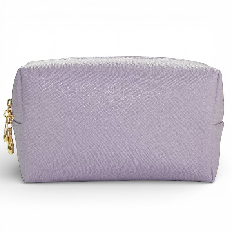 PU Leather Square Makeup Bag Travel Zipper Cosmetic Bag Small