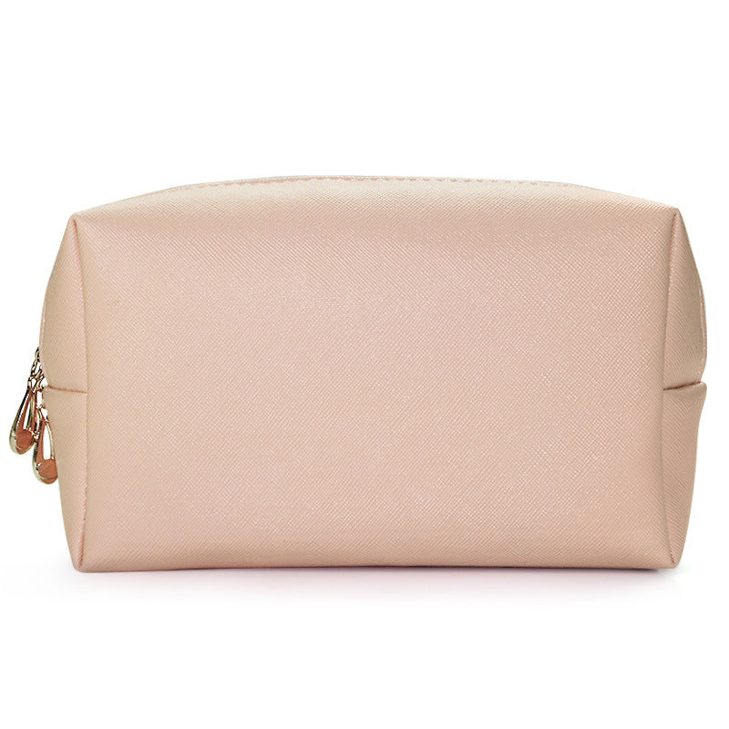 PU Leather Square Makeup Bag Travel Zipper Cosmetic Bag Small