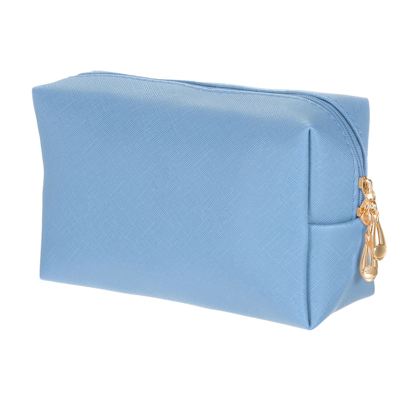 PU Leather Square Makeup Bag Travel Zipper Cosmetic Bag Small