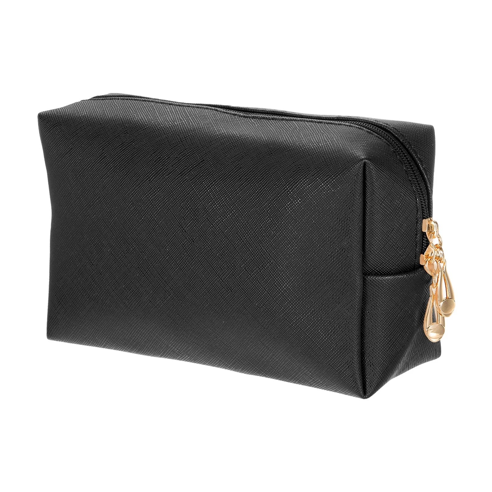 PU Leather Square Makeup Bag Travel Zipper Cosmetic Bag Small