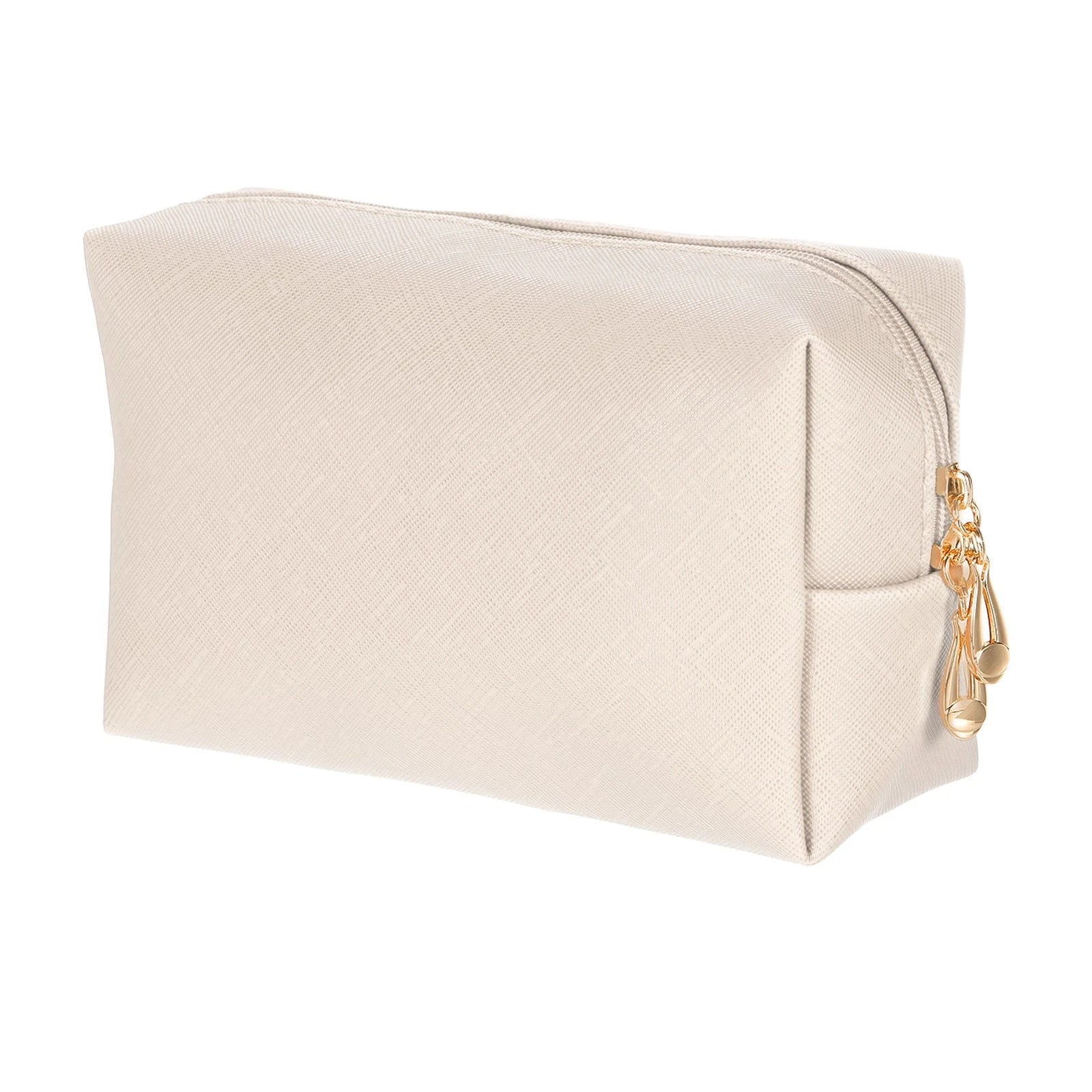 PU Leather Square Makeup Bag Travel Zipper Cosmetic Bag Small