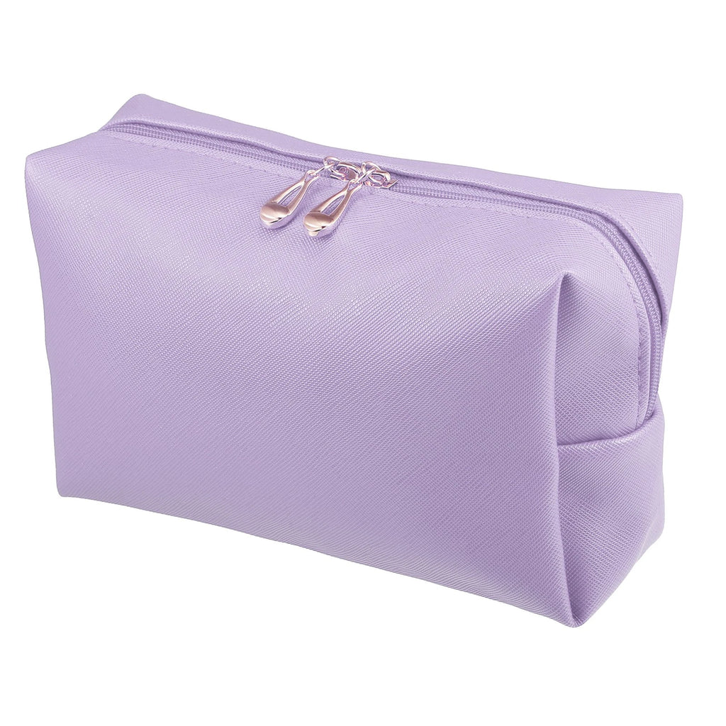 PU Leather Square Makeup Bag Travel Zipper Cosmetic Bag Small