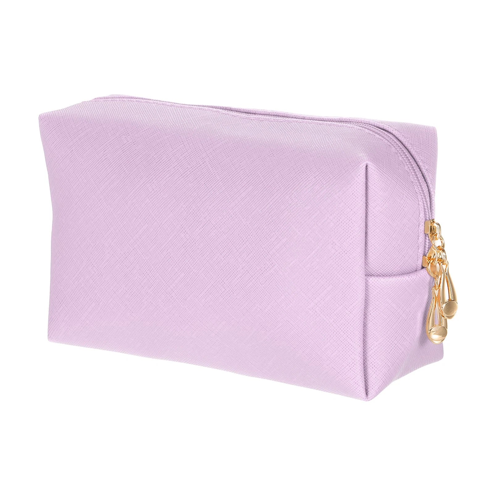 PU Leather Square Makeup Bag Travel Zipper Cosmetic Bag Small